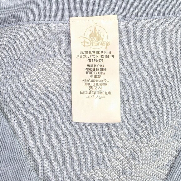 Disney Cardigan Sweater Womens Medium Blue White Snowflake Frozen Winter Holiday - Picture 3 of 13